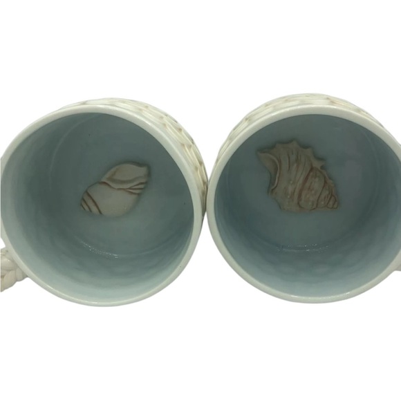 Set of 2 Grasslands Road XL Soup/ Chowder Mugs Scallop Counch Shells Mermaid - Picture 3 of 7